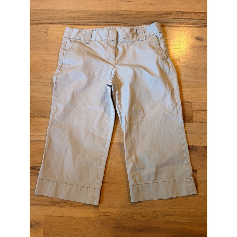 J.Crew Favorite Fit Chino Crop Pants Size 6 Khaki Tan Wide Cuff Capris